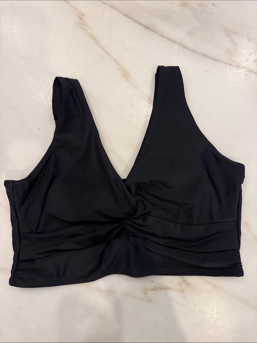 Black Twist-Front Bralette Bathing Suit it workout top Size large